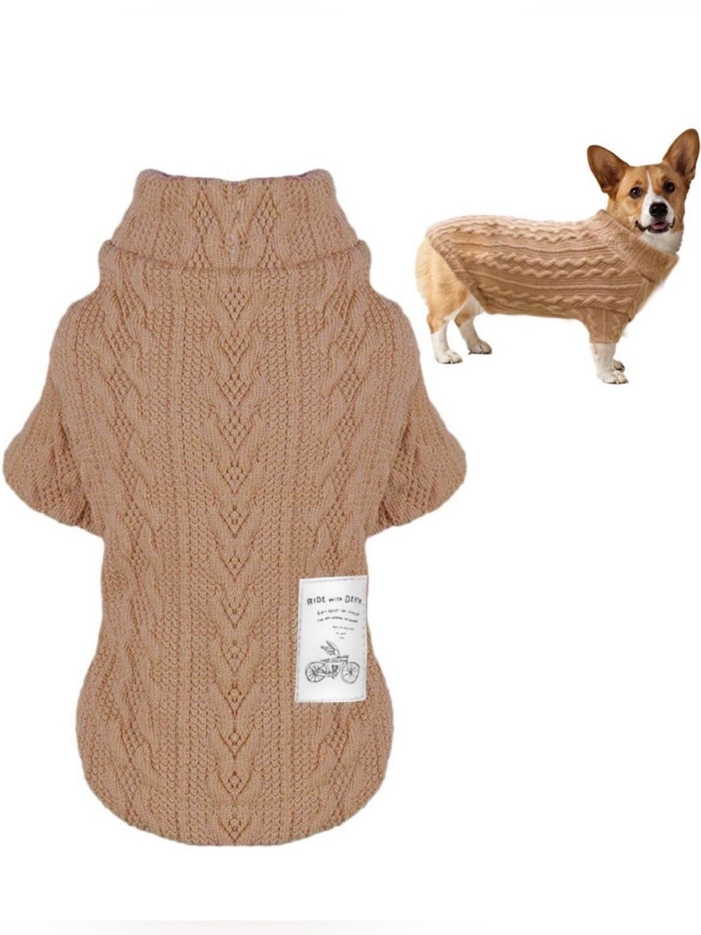 KONUNUS Knitted Small Dog Sweater Warm Dog Jumper Coat Puppy Winter Clothes for